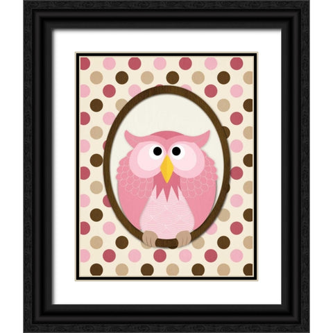 Sitting Owl II Black Ornate Wood Framed Art Print with Double Matting by Harbick, N