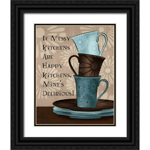 In the Kitchen I Black Ornate Wood Framed Art Print with Double Matting by Harbick, N