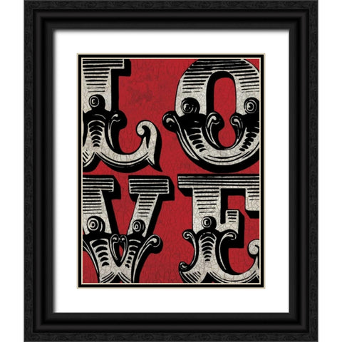 Love Sign Black Ornate Wood Framed Art Print with Double Matting by Harbick, N