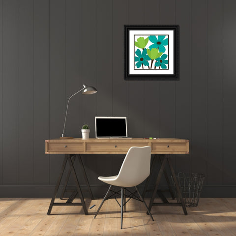 Spring Bouquet II Black Ornate Wood Framed Art Print with Double Matting by Harbick, N