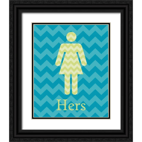 Hers Black Ornate Wood Framed Art Print with Double Matting by Harbick, N