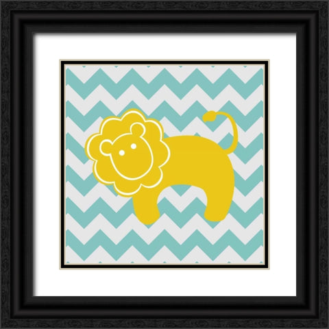 Chevron Lion Black Ornate Wood Framed Art Print with Double Matting by Harbick, N