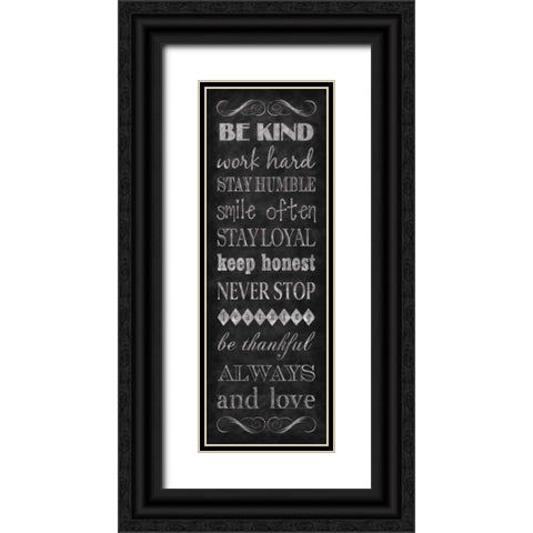 Rules for Life I Black Ornate Wood Framed Art Print with Double Matting by Harbick, N