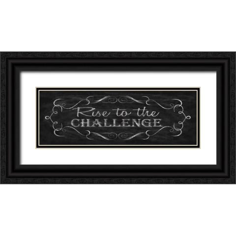 Rise to the Challenge Black Ornate Wood Framed Art Print with Double Matting by Harbick, N
