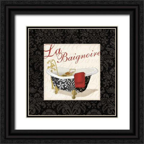 Classic Bathtub Black Ornate Wood Framed Art Print with Double Matting by Harbick, N