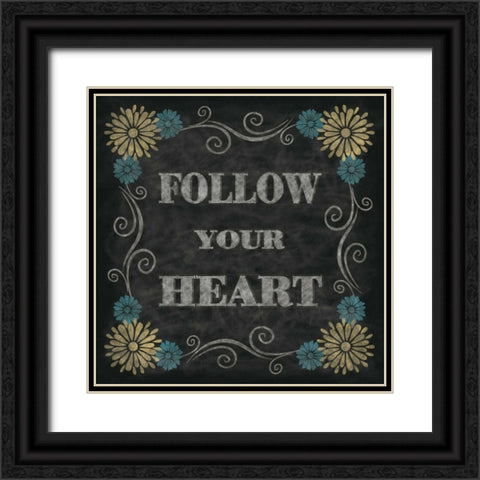 Chalkboard Inspirations I Black Ornate Wood Framed Art Print with Double Matting by Harbick, N