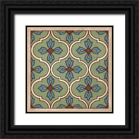 Tile Pattern I Black Ornate Wood Framed Art Print with Double Matting by Harbick, N