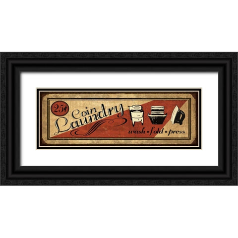 Coin Laundry Black Ornate Wood Framed Art Print with Double Matting by Harbick, N