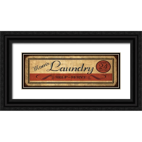 Self Serve Laundry Black Ornate Wood Framed Art Print with Double Matting by Harbick, N