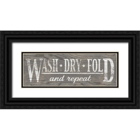 Wash Dry Fold Black Ornate Wood Framed Art Print with Double Matting by Harbick, N