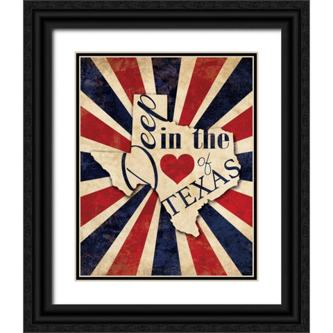 Heart of Texas Black Ornate Wood Framed Art Print with Double Matting by Harbick, N