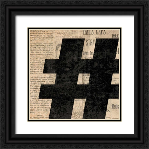 Number Sign Black Ornate Wood Framed Art Print with Double Matting by Harbick, N