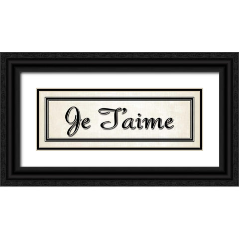 Je Taime Black Ornate Wood Framed Art Print with Double Matting by Harbick, N