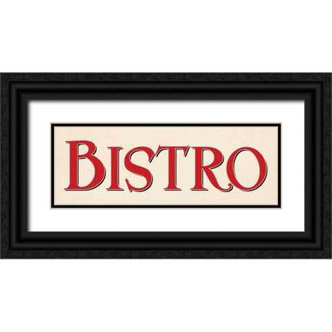 Red Bistro Black Ornate Wood Framed Art Print with Double Matting by Harbick, N