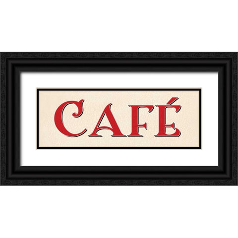 Red Cafe Black Ornate Wood Framed Art Print with Double Matting by Harbick, N