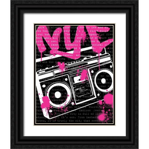 NYC Boom Box Black Ornate Wood Framed Art Print with Double Matting by Harbick, N