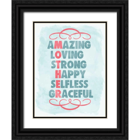 Mother Sign I Black Ornate Wood Framed Art Print with Double Matting by Harbick, N