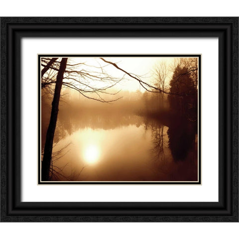 Fog on Shelly Lake II Black Ornate Wood Framed Art Print with Double Matting by Hausenflock, Alan