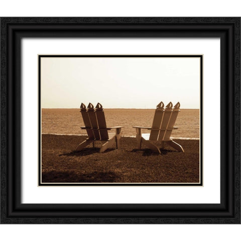 Adirondack Chairs I Black Ornate Wood Framed Art Print with Double Matting by Hausenflock, Alan