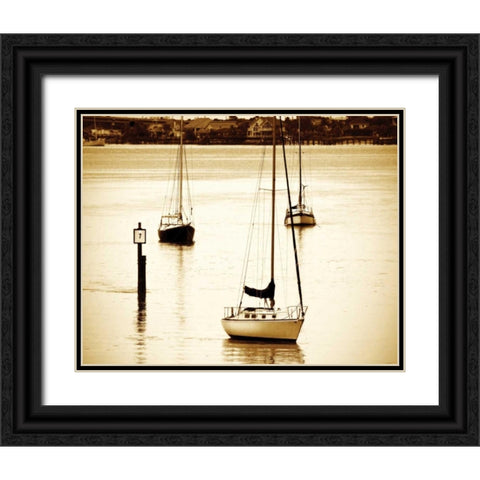 St. Augustine Harbor II Black Ornate Wood Framed Art Print with Double Matting by Hausenflock, Alan