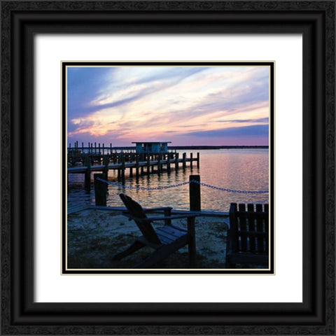 Dockside Park II Black Ornate Wood Framed Art Print with Double Matting by Hausenflock, Alan