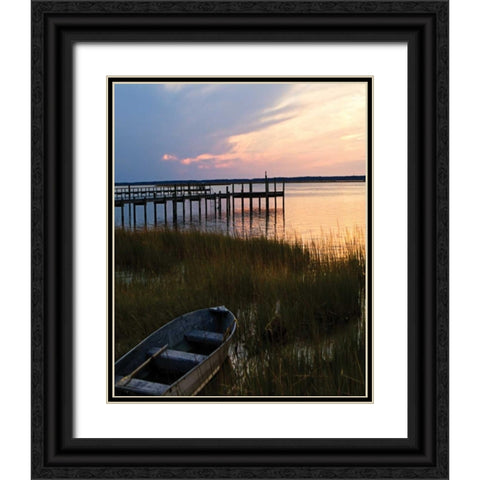 Channel Sunset III Black Ornate Wood Framed Art Print with Double Matting by Hausenflock, Alan