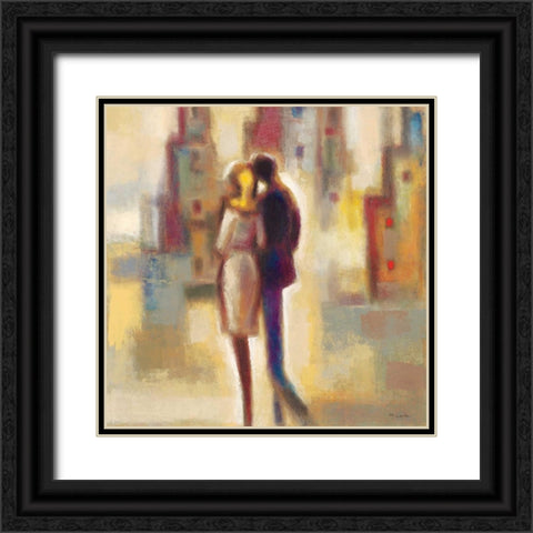 Metropolis I Black Ornate Wood Framed Art Print with Double Matting by Lentz, Michael