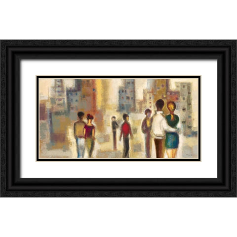 Metropolis III Black Ornate Wood Framed Art Print with Double Matting by Lentz, Michael