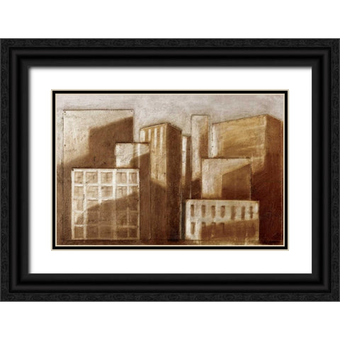 Metro I Black Ornate Wood Framed Art Print with Double Matting by Munroe, Ian