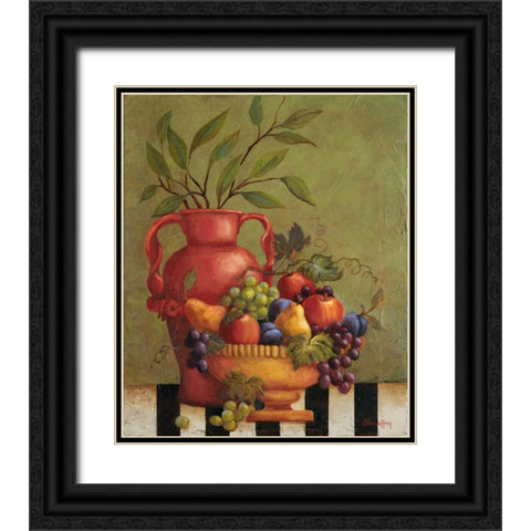 Fresco Fruit I Black Ornate Wood Framed Art Print with Double Matting by Jeffrey, Jillian