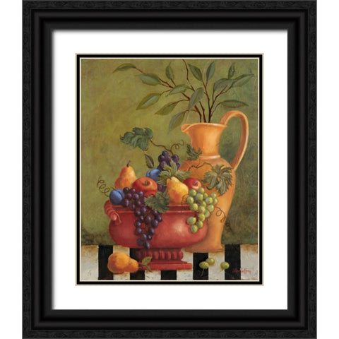 Fresco Fruit II Black Ornate Wood Framed Art Print with Double Matting by Jeffrey, Jillian