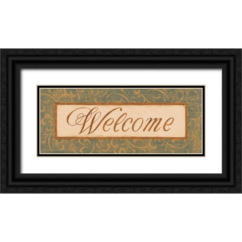 Moss Gold Scroll I Black Ornate Wood Framed Art Print with Double Matting by Jeffrey, Jillian