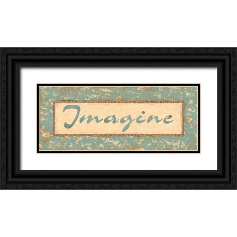 Distressed Aqua II Black Ornate Wood Framed Art Print with Double Matting by Jeffrey, Jillian