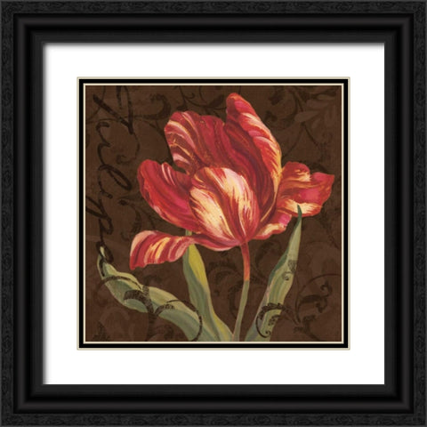 Tulipa II Black Ornate Wood Framed Art Print with Double Matting by Jeffrey, Jillian