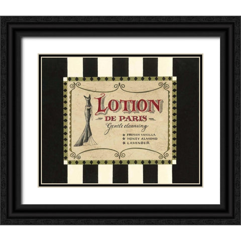 Lotion Label Black Ornate Wood Framed Art Print with Double Matting by Jeffrey, Jillian