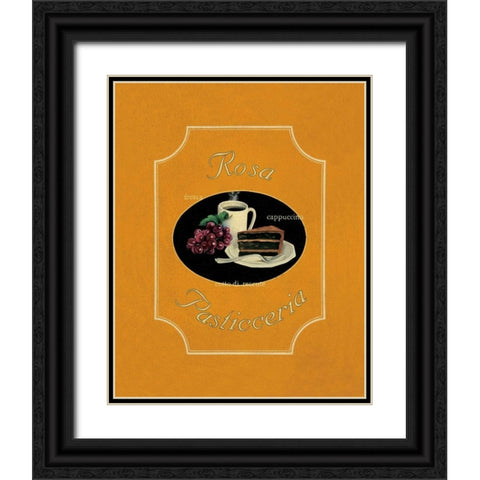 Rosa Pasticceria Black Ornate Wood Framed Art Print with Double Matting by Jones, Catherine