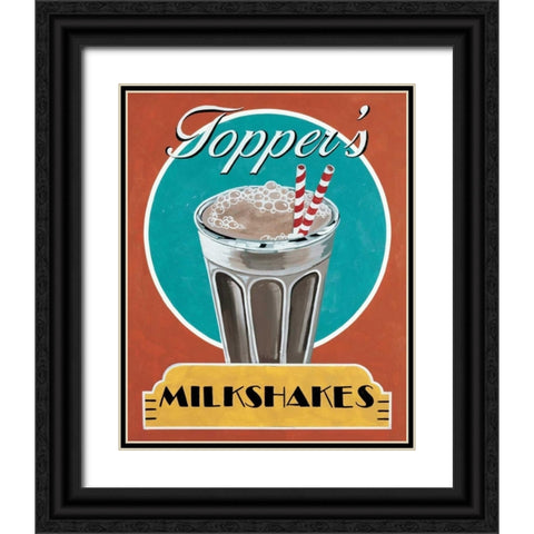 Milkshakes Black Ornate Wood Framed Art Print with Double Matting by Jones, Catherine