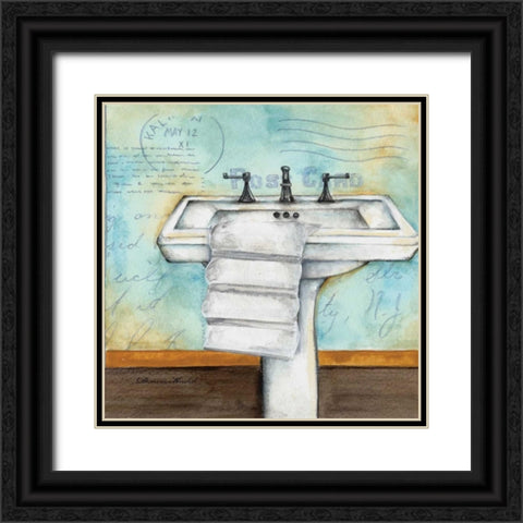 Cleanse Bath Black Ornate Wood Framed Art Print with Double Matting by Knold, Donna