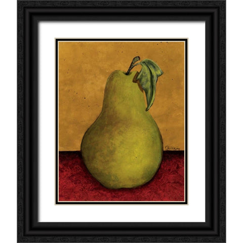 Pear Black Ornate Wood Framed Art Print with Double Matting by Kime, John