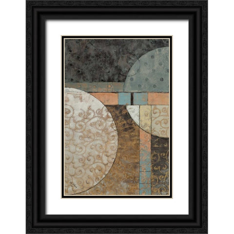 Geo Round Squared I Black Ornate Wood Framed Art Print with Double Matting by Kime, John