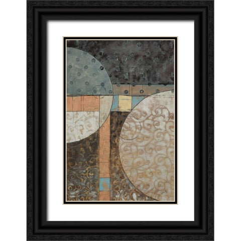 Geo Round Squared II Black Ornate Wood Framed Art Print with Double Matting by Kime, John