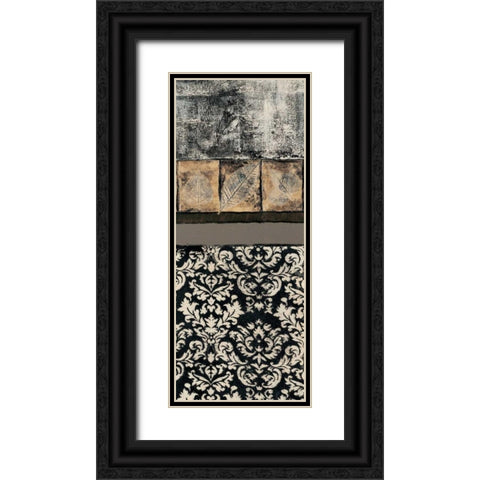 Natures Damask Panel I Black Ornate Wood Framed Art Print with Double Matting by Kime, John