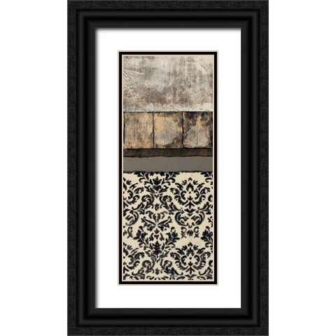 Natures Damask Panel II Black Ornate Wood Framed Art Print with Double Matting by Kime, John