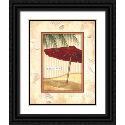 Parasol Club I Black Ornate Wood Framed Art Print with Double Matting by Laliberte, Andrea