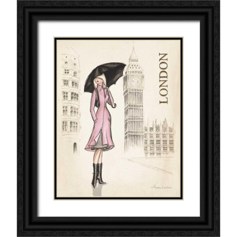 London Black Ornate Wood Framed Art Print with Double Matting by Laliberte, Andrea