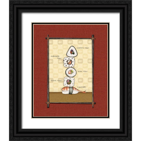 Sushi I Black Ornate Wood Framed Art Print with Double Matting by Laliberte, Andrea