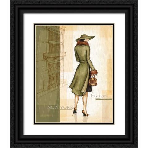 Rain New York Black Ornate Wood Framed Art Print with Double Matting by Laliberte, Andrea