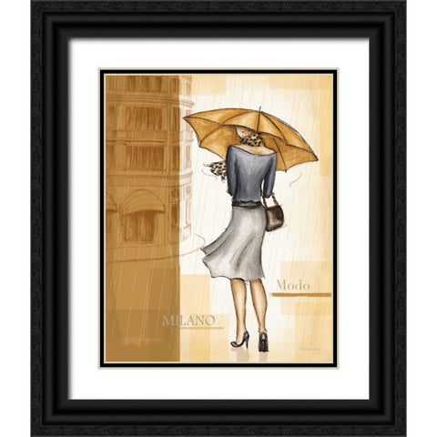 Rain Milano Black Ornate Wood Framed Art Print with Double Matting by Laliberte, Andrea