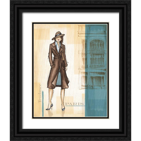 Rain Paris Black Ornate Wood Framed Art Print with Double Matting by Laliberte, Andrea