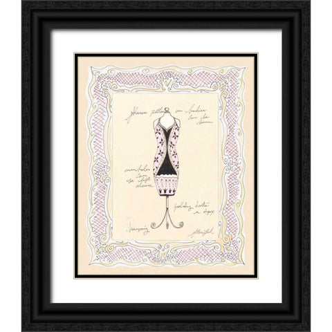 Dress Form III Black Ornate Wood Framed Art Print with Double Matting by Leal, Steve